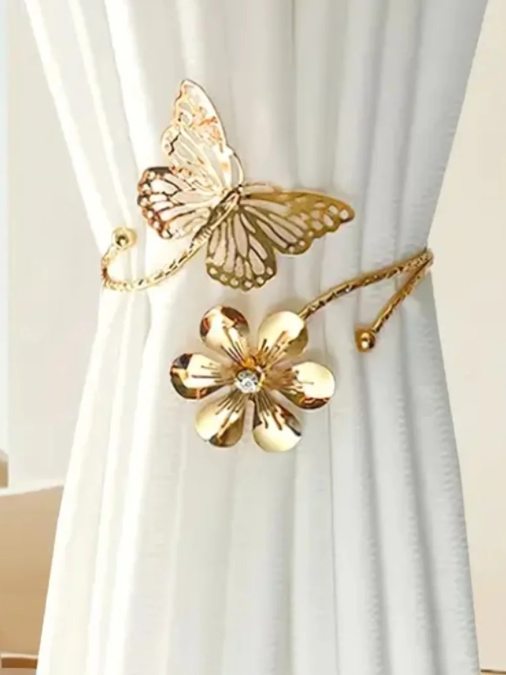Gold Butterfly & Flower Adjustable Bracelet - Women Accessories